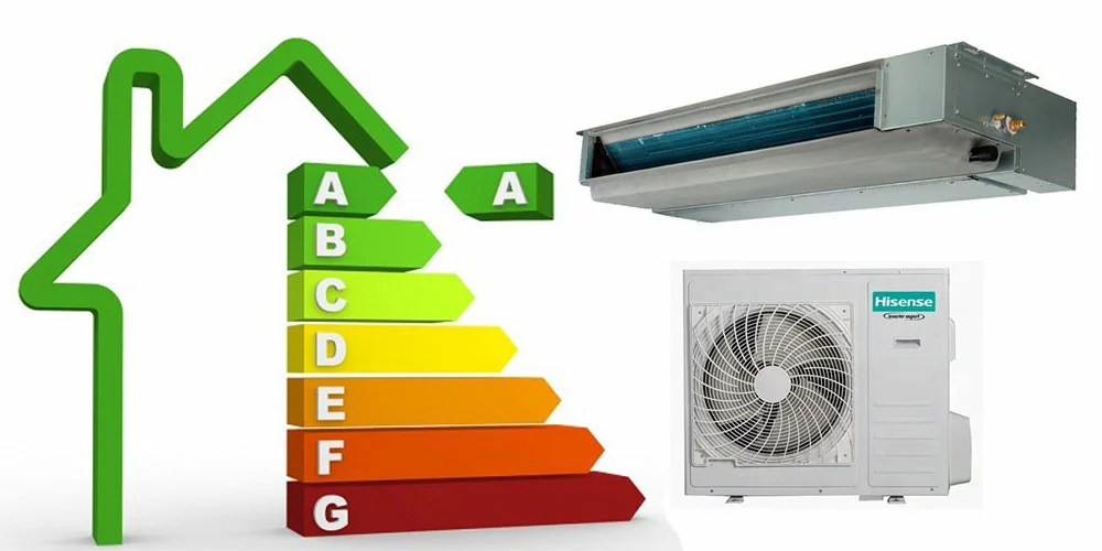 داکت اسپلیت کانالی هایسنس 18000 مدل ADT-18UX4SFKL3 مصرف انرژی داکت اسپلیت کانالی هایسنس 18000