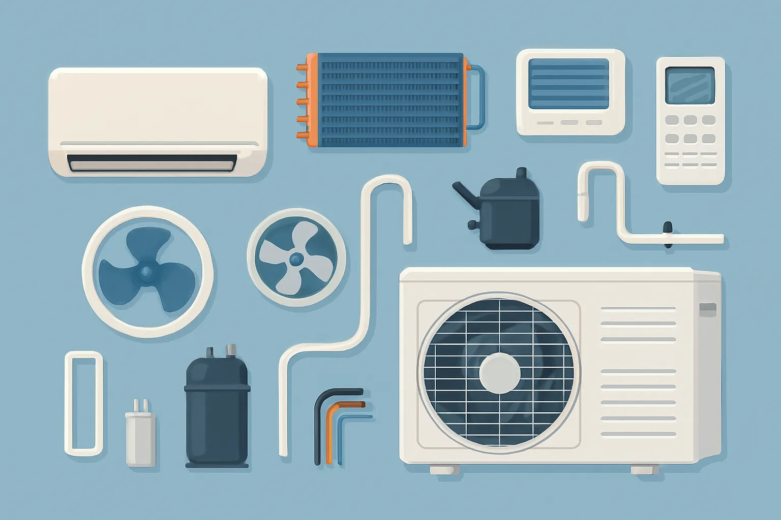 معرفی اجزا و قطعات کولر گازی