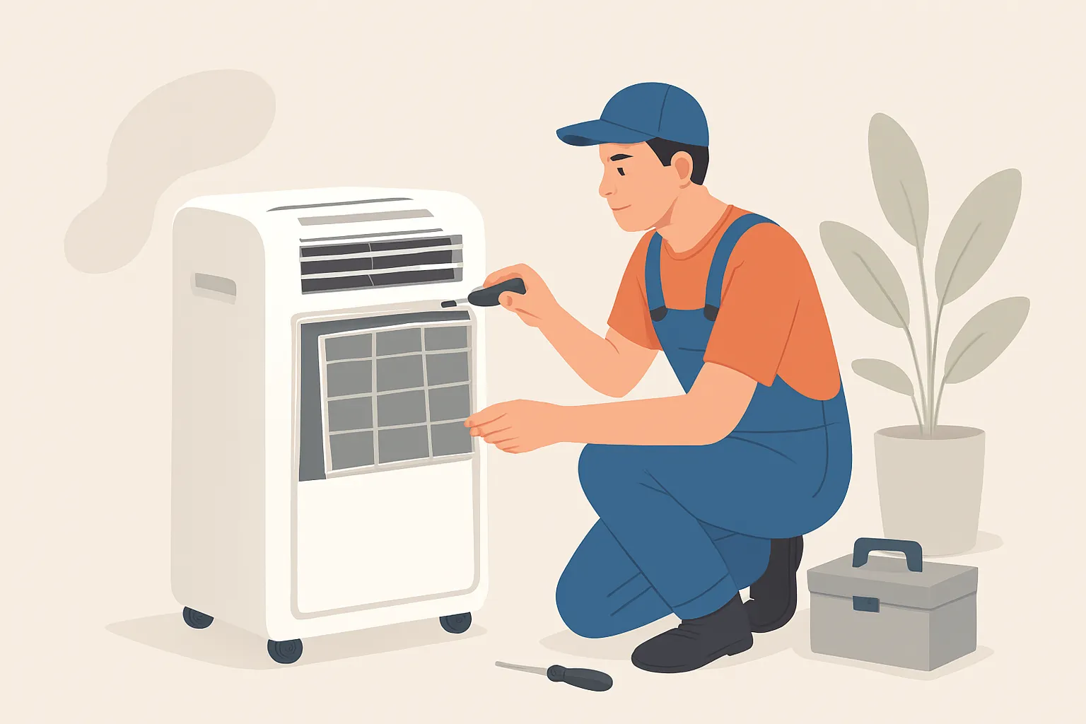 نگهداری و سرویس کولر گازی پرتابل