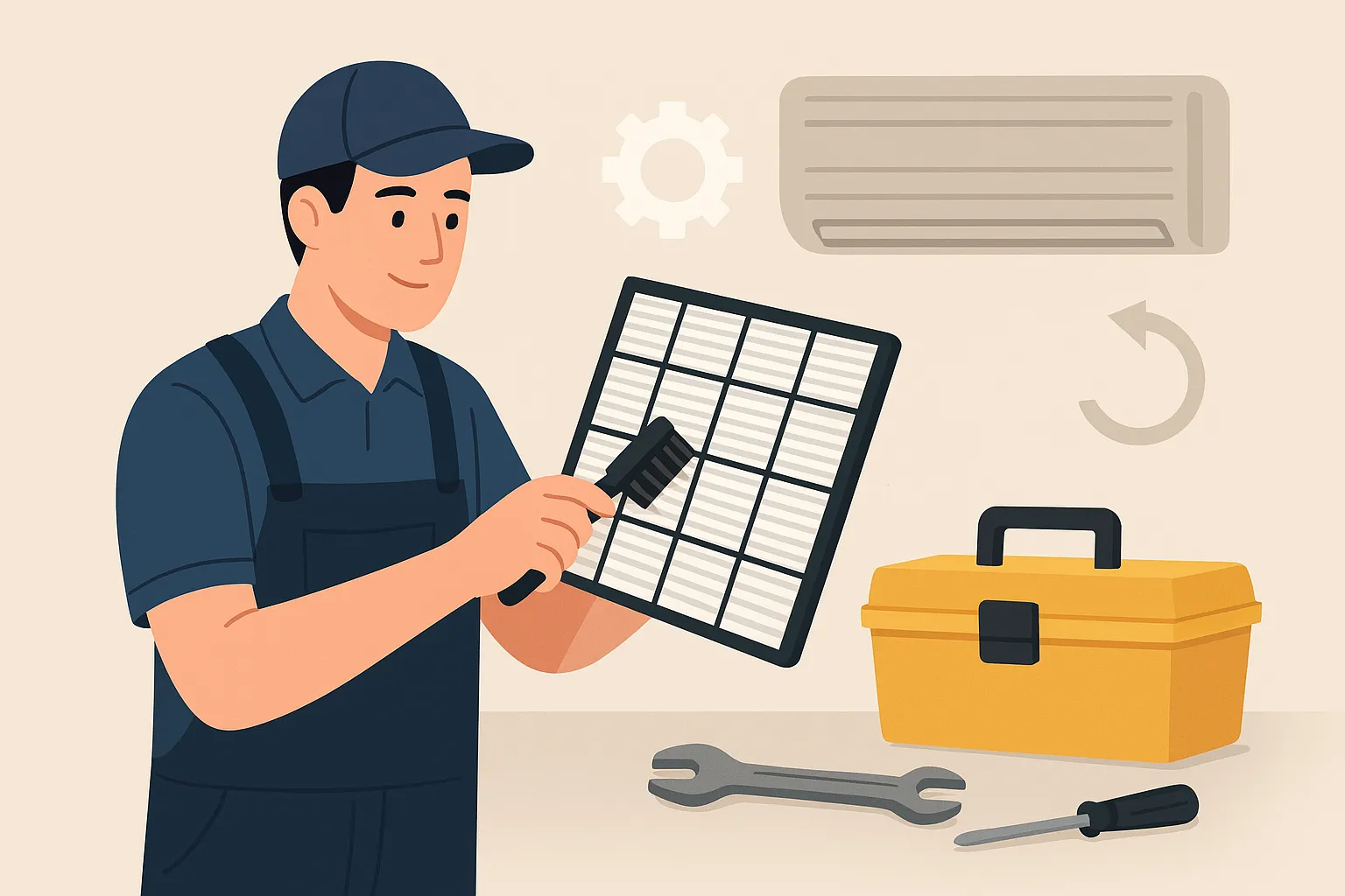 تمیز کردن فیلتر و تعمییرات دوره ای