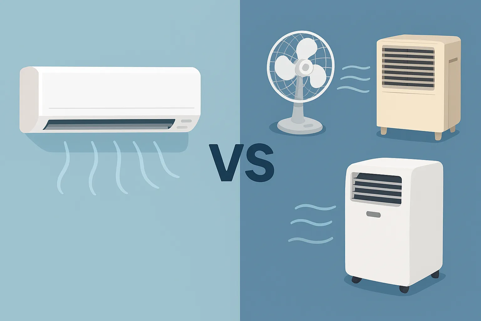 مقایسه کولر گازی با سایر سیستم‌های خنک‌کننده